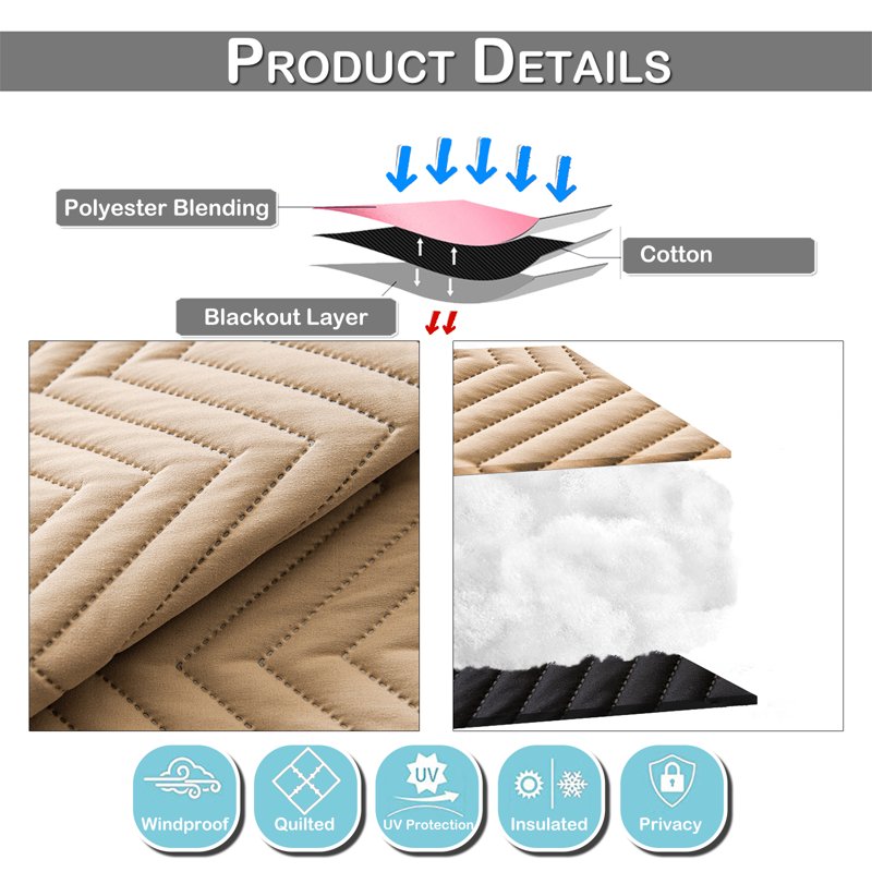 Blackout Thermal Curtains for Winter - Soundproof, Windproof, Insulated 1 Panel