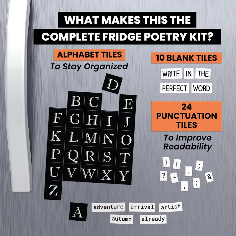 Magnetic Poetry Kit - 763 Word Magnets for Fridge Creativity & Messages