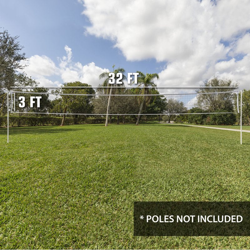32ft x 3ft Volleyball Net with Heavy-Duty Tarpaulin Top - Indoor & Outdoor Use