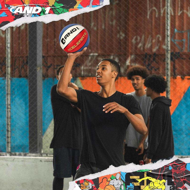 Regulation Size Rubber Basketball for Indoor and Outdoor Play - Deep Channel Grip, Size 7 (29.5")