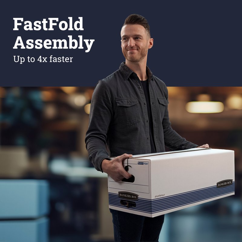 Heavy-Duty Storage File Boxes 12 Pack with Handles - Letter Size