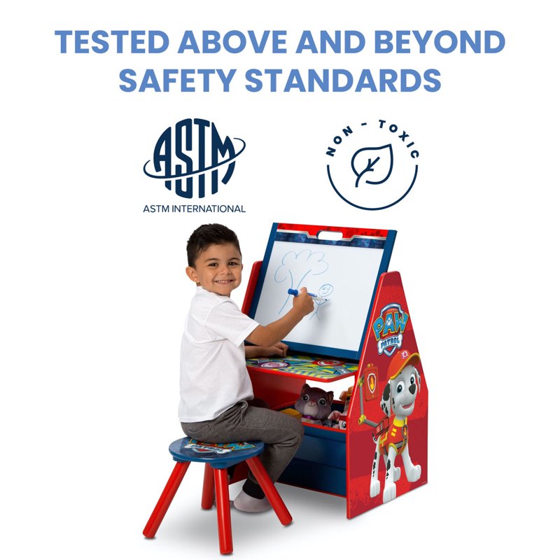 Kids Art Table with Easel, Storage & Toy Organizer - PAW Patrol Design