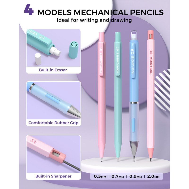 41-Piece Aesthetic Stationery Set with Pen Case, Gel Pens & Mechanical Pencils for Students