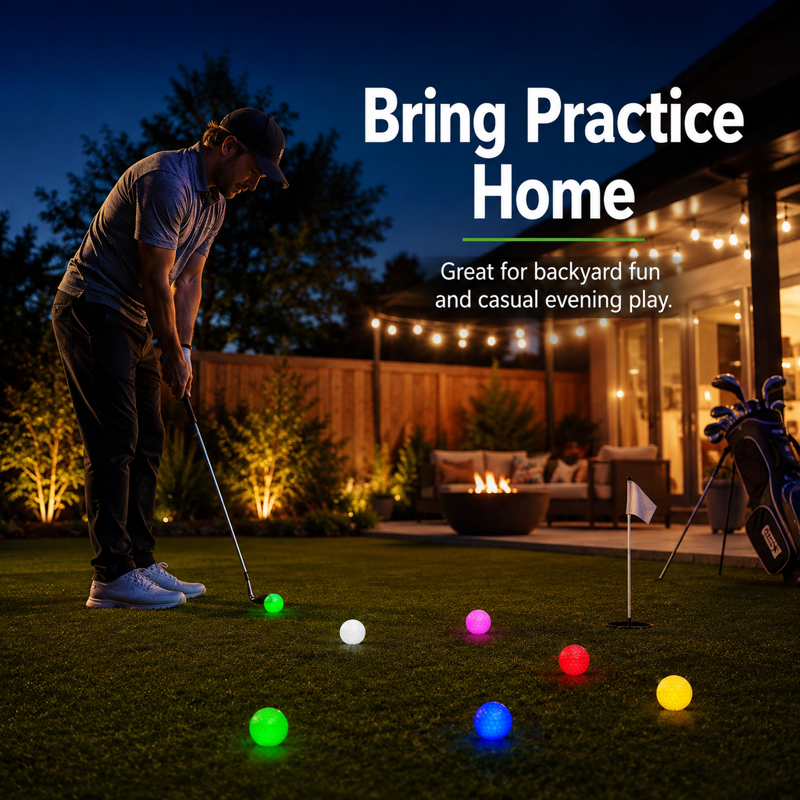 Glow in The Dark LED Golf Balls - Night Golf Light Up Set for Men & Kids