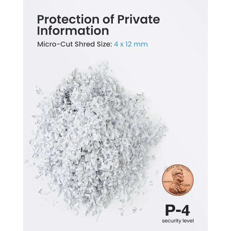 High-Security Micro-Cut Paper Shredder with Credit Card and Staple Shredding for Home Office