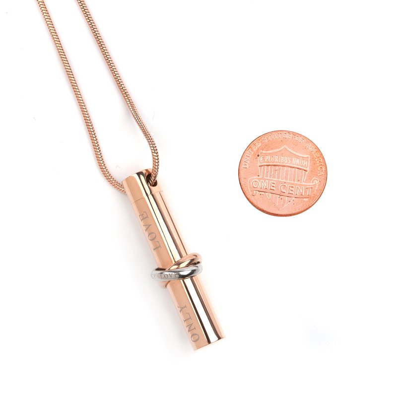 Cylinder Memorial Cremation Jewelry Necklace - Ashes Holder with Chain