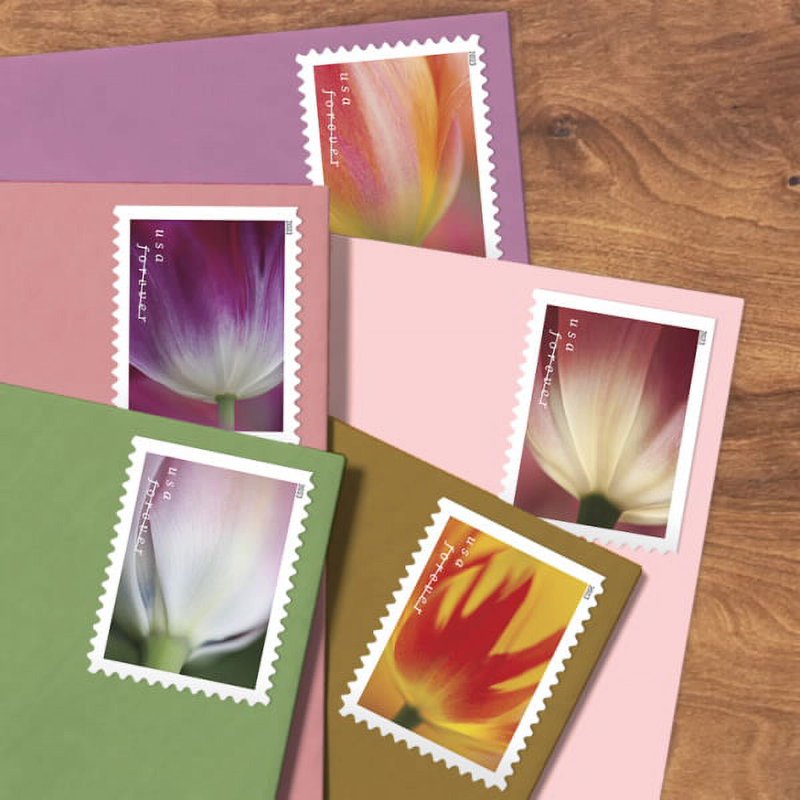 USPS Tulip Blossom Postage Stamps 20-Count First Class Flower Celebration