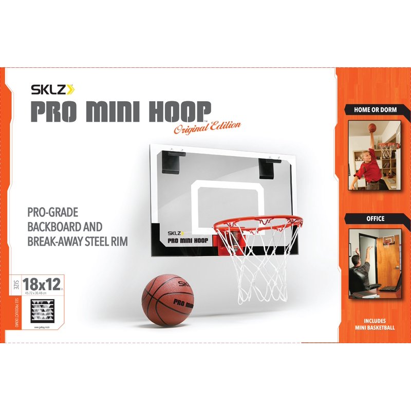 Mini Mountable Indoor Basketball Hoop - Door & Wall Mountable, 32 or 44 Inch Backboard