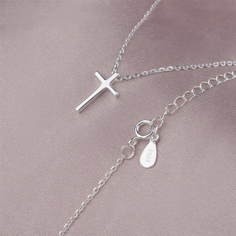 Sterling Silver Cross Necklace Gift for Women Faith Hope Love Jewelry