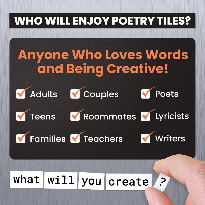 Magnetic Poetry Kit - 763 Word Magnets for Fridge Creativity & Messages