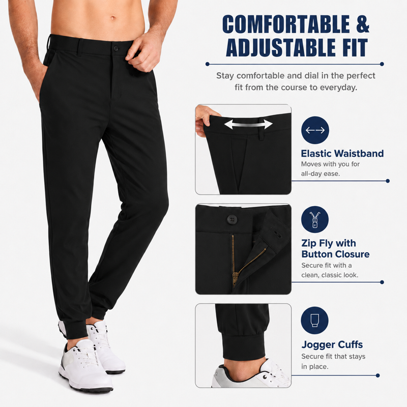 Men's Casual Joggers Pants - Lightweight, Slim Fit, Stretchy Tapered Style