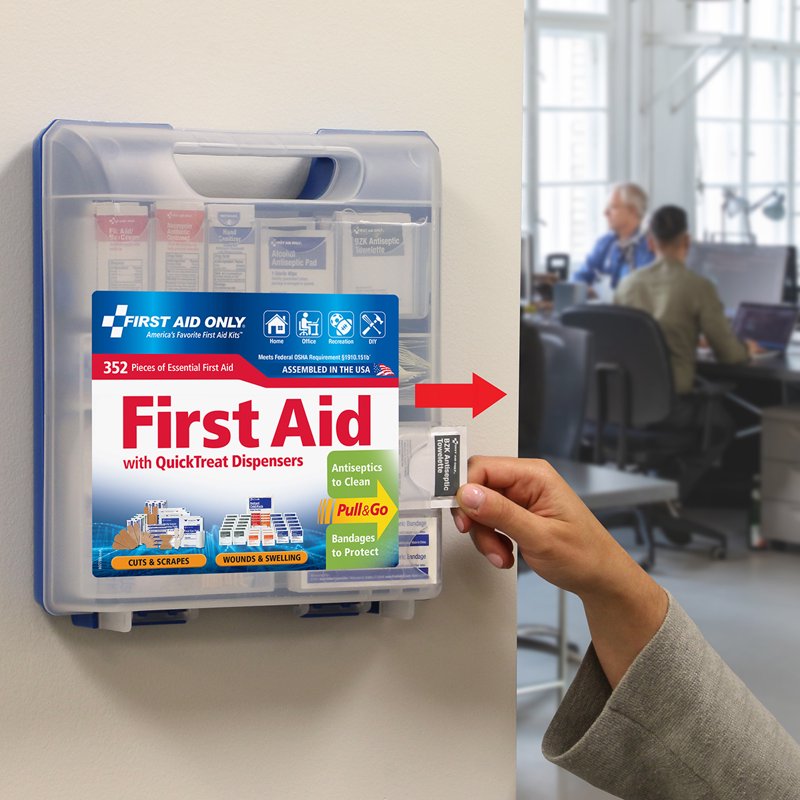 352-Piece Emergency First Aid Kit with Dispenser for Home, Work & Travel