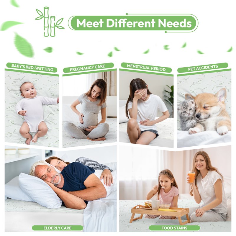 Waterproof Mattress Protector Twin - Ultra-Soft Breathable Fitted Cover