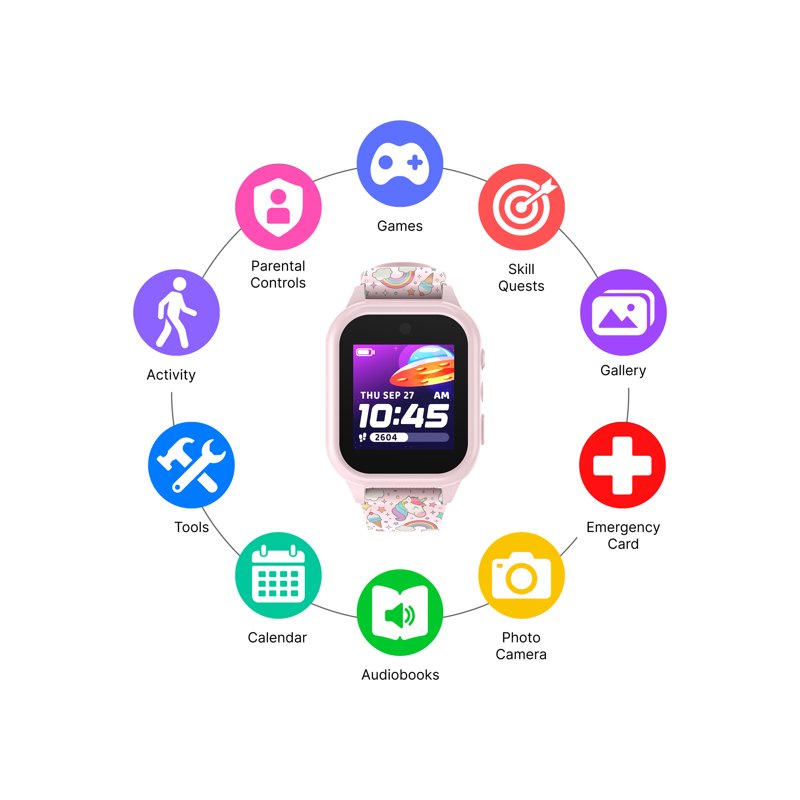 Kids Smartwatch with Camera Games Audiobooks and Parental Controls – Blush Color