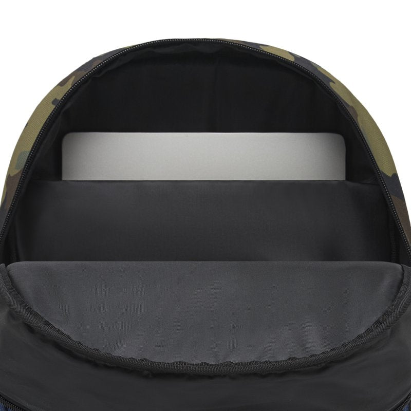 Men's 17-Inch Camo and Denim Fashion Backpack with Organized Compartments