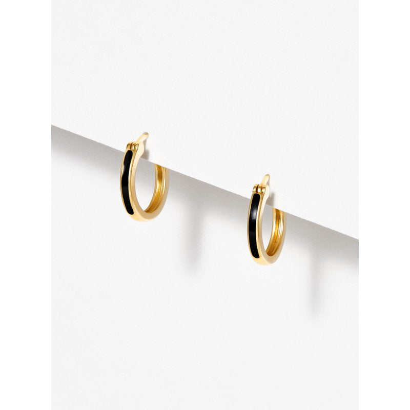Gold Over Silver Hoop Earrings with CZ for Women - Elegant Jewelry Gift