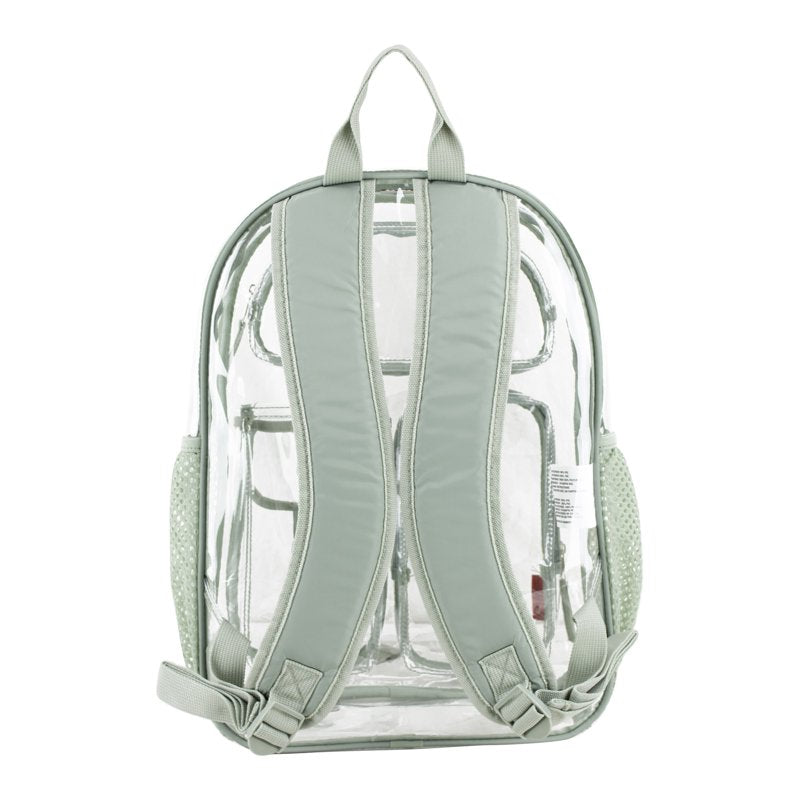 Unisex 16-Inch Clear Cargo Backpack with Multiple Pockets and Water Bottle Sleeve