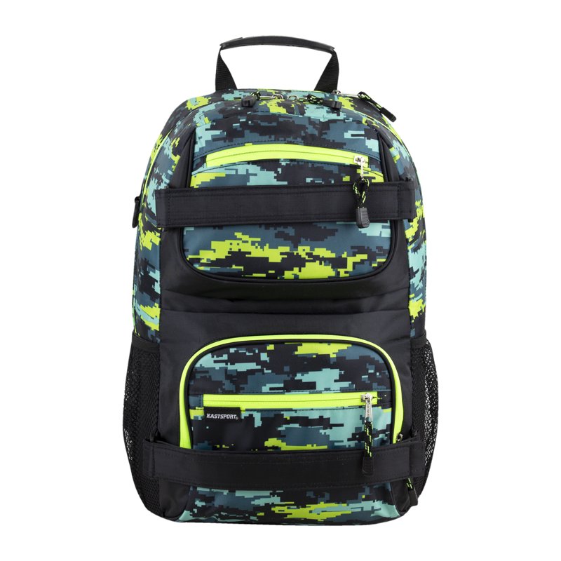 Unisex Dual Strap Skater Backpack with Laptop Compartment - Seafoam Camouflage