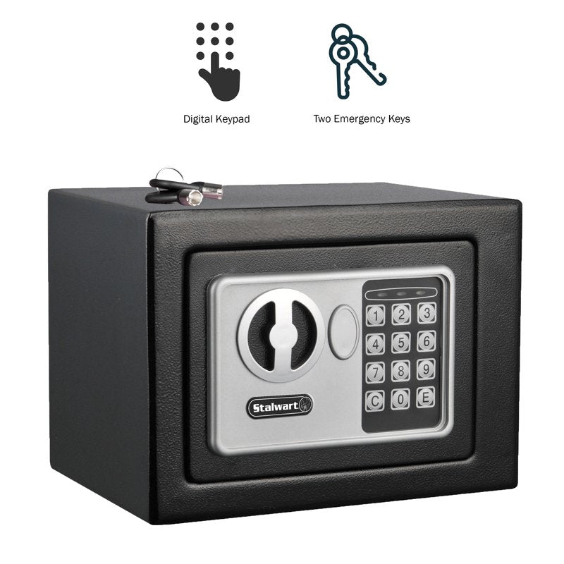 Portable Digital Security Safe Box for Valuables - Steel Lock Box with Electronic Keypad