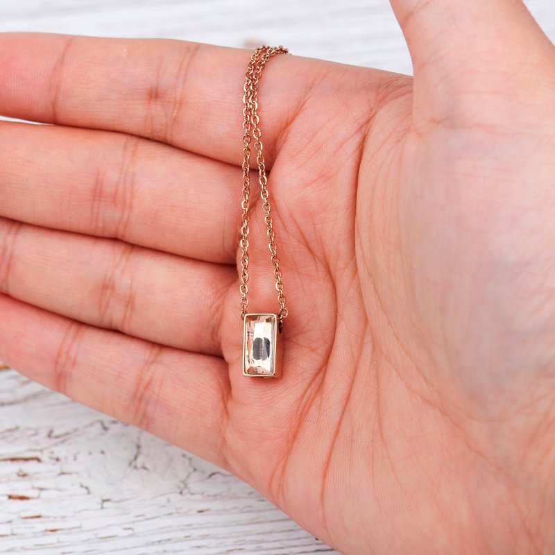 Cremation Necklace for Ashes - Mini Cube Memorial Jewelry with Discreet Compartment