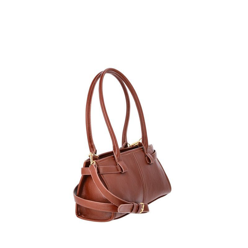 Women's Faux Leather Shoulder Bag with Removable Crossbody Strap