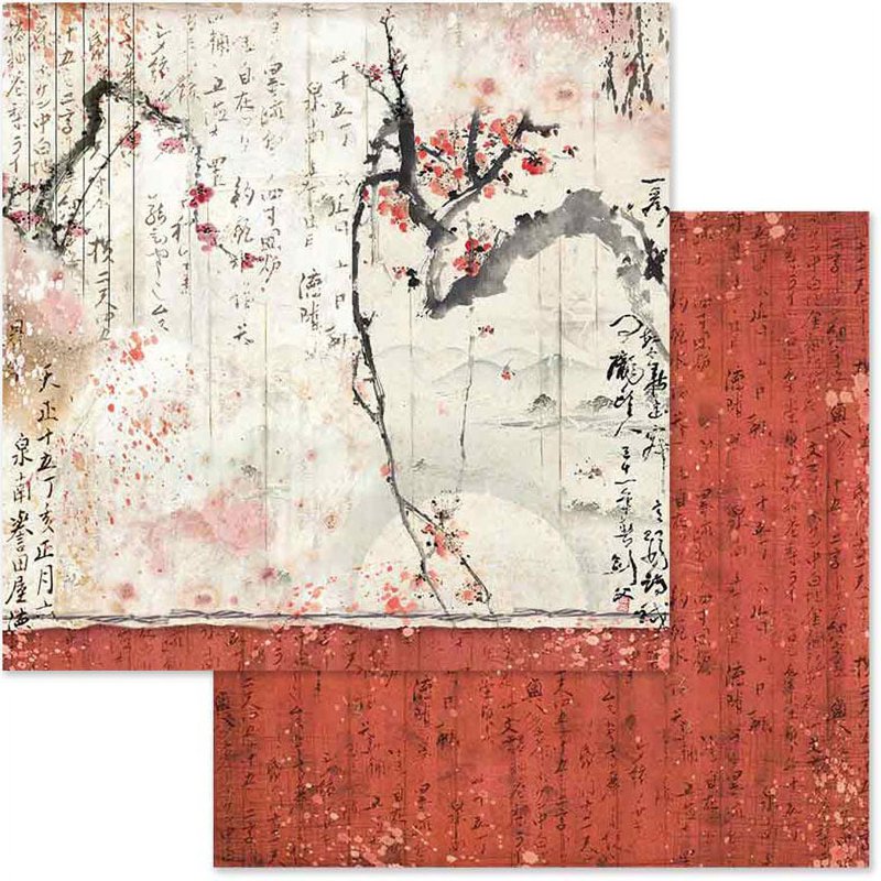 Double-Sided Scrapbook Paper Pad 8x8 Inches - Oriental Garden Design, 10 Sheets