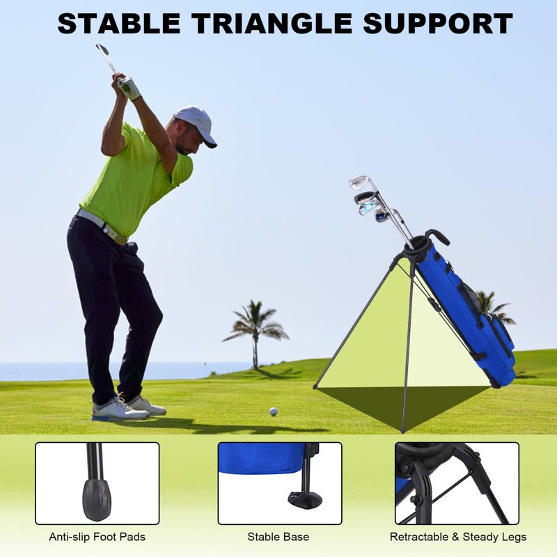 Lightweight Stand Golf Bag for Men and Women – Fits Up to 8 Clubs, Portable with Shoulder Strap