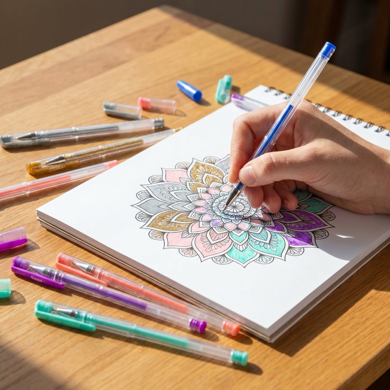 100-Pack Gel Pens Set for Coloring, Journaling & School Supplies