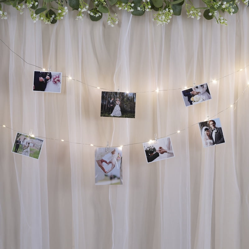 Indoor Battery-Operated LED Photo Clip String Lights - 20 Count, Warm White, 6ft 4in
