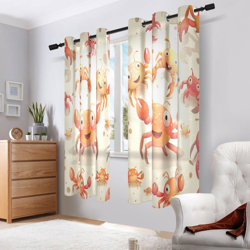 Sheer Curtain Set 2 Panels Light Filtering Window Drapes for Bedroom & Living Room