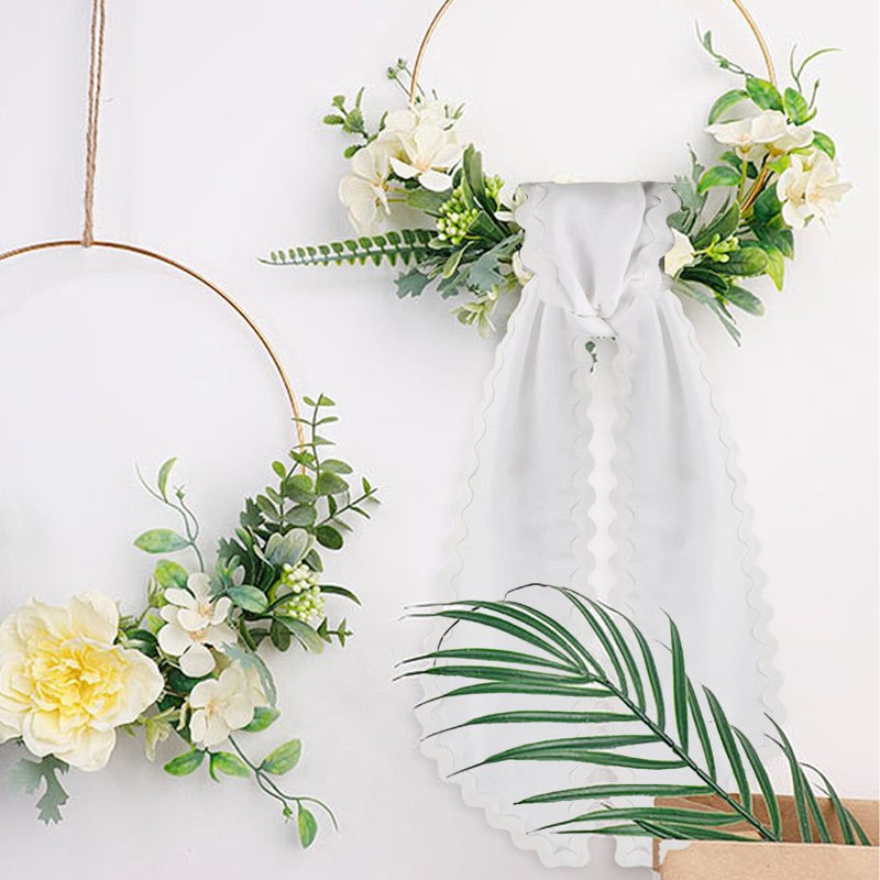 Elegant Satin Wreath Sash with Lace Trim for Front Door Decor