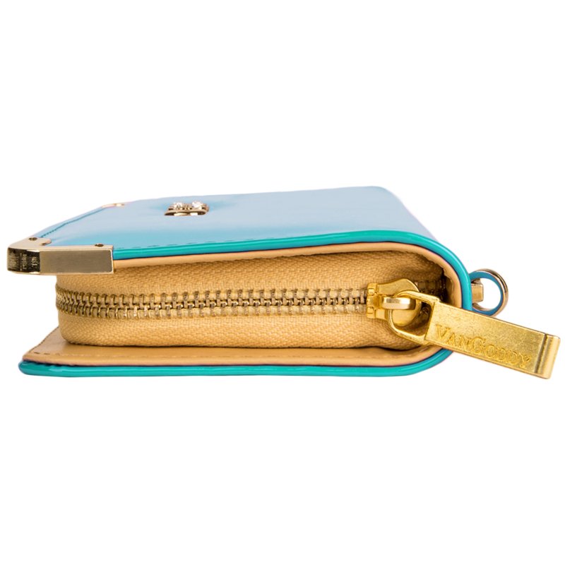 Women's Convertible Patent Leather Wallet with Card Organizer & Wristlet