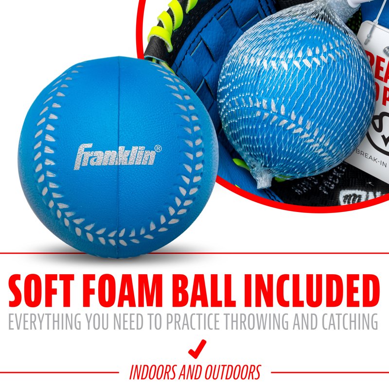 Kids Teeball Glove and Ball Set - Lightweight 9-Inch for Beginners