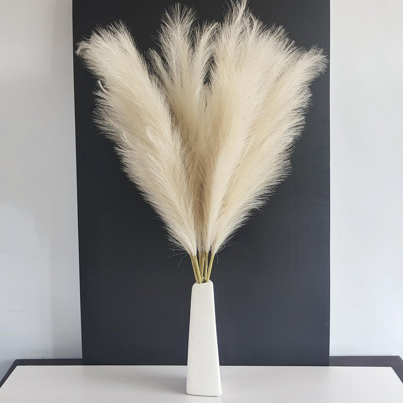 Faux Pampas Grass Stems - 43.3 Inches Tall, Fluffy, Lifelike Home Decor