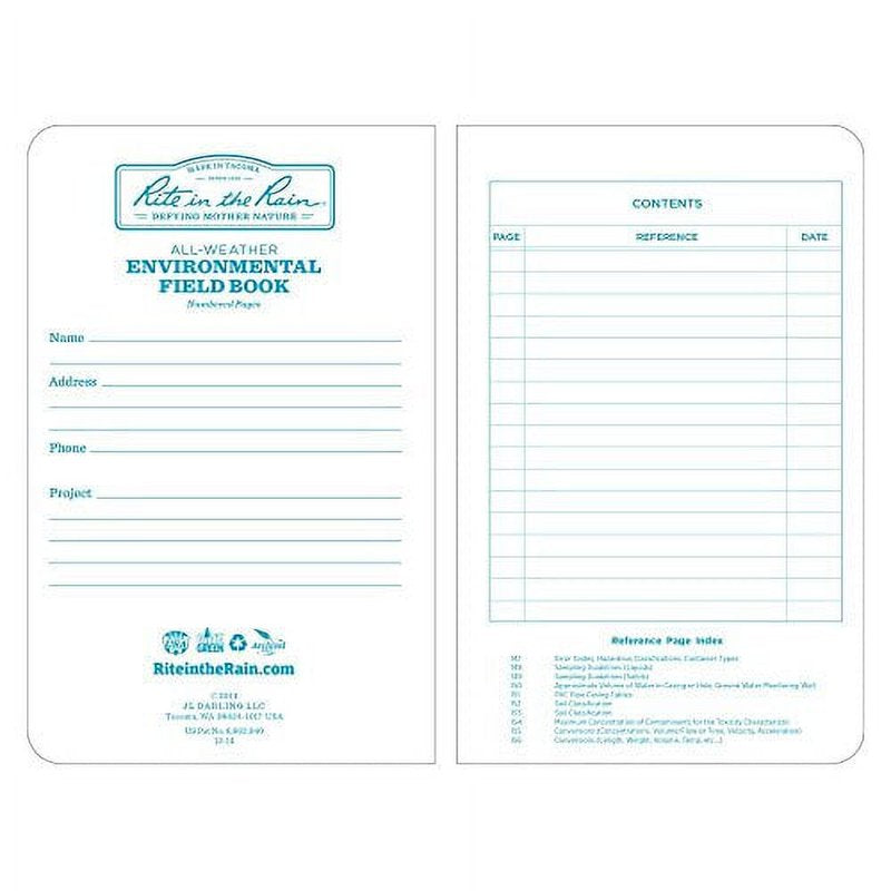 All Weather Notebook - Nonwirebound Yellow Cover, 4.75x7.5 inch, Rugged Waterproof Field Book