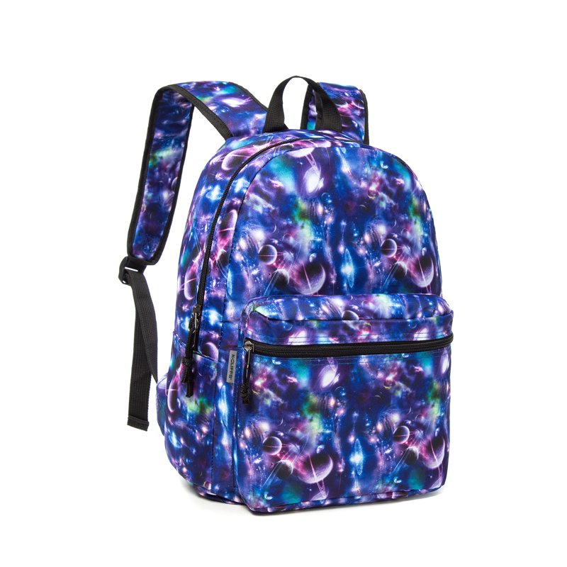 K-Cliffs 18'' Galaxy Printed Backpack Galaxy 25 Pieces Unisex 100% Polyester Laptop Daypack