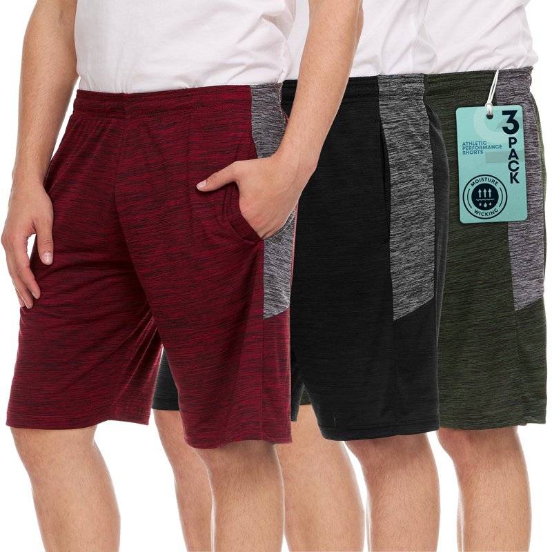 Men's Athletic Basketball Shorts 3 Pack Dry Fit Workout Shorts with Pockets