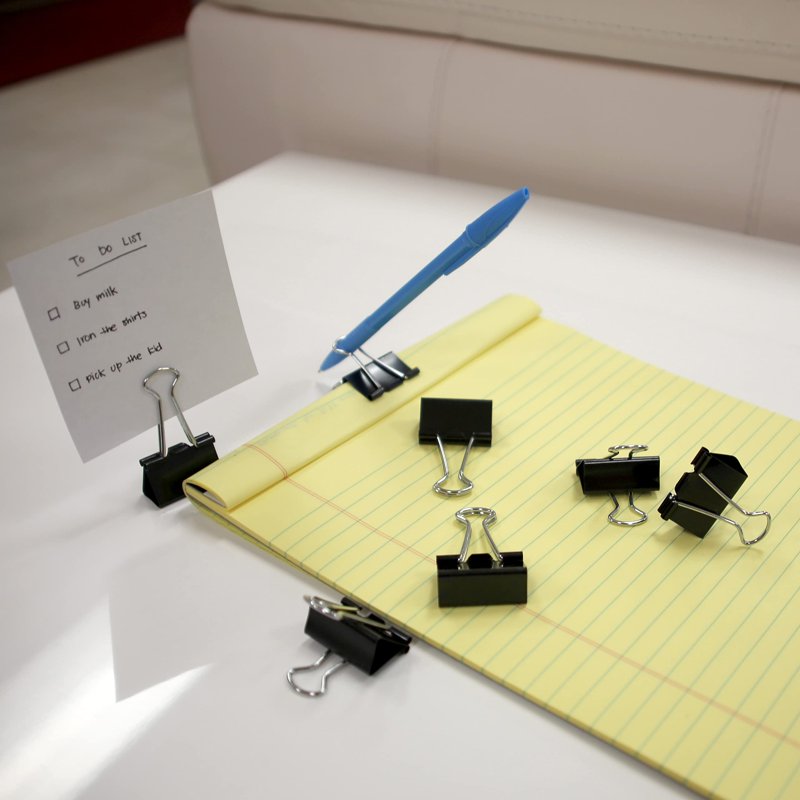 Medium Binder Clips 1 1/4 Inch Black Office Clips for Paper & Organization