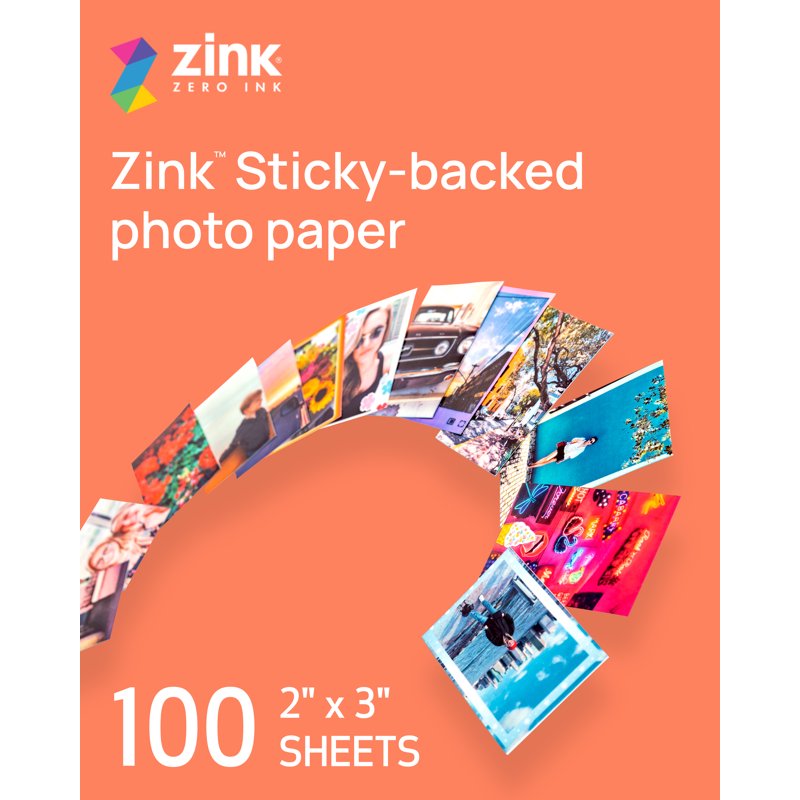 Canon ZINK Photo Sticker Paper Pack 100 Sheets - Printable Peel & Stick Photos
