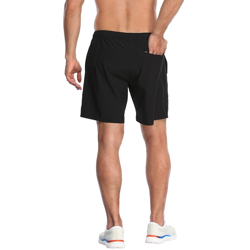 LRD Men's 7 Inch Performance Workout Shorts with Compression Liner – Black / Grey, Size L