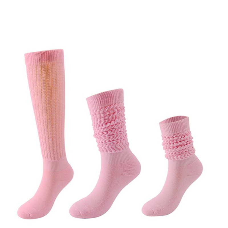 Women’s Solid Color Warm Stockings | Long Tight Knit Pile Socks, Knee High Slouch Socks