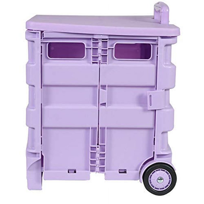 Collapsible Plastic Storage Cart for Crafts & Supplies - Purple