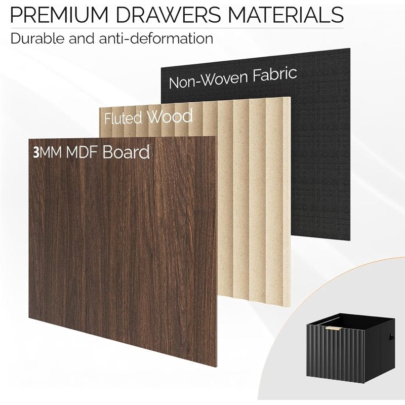 3-Drawer Fabric File Cabinet with Printer Stand for Home Office, Letter Size Storage