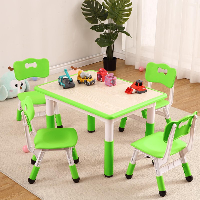 Kids Height Adjustable Activity Table and Chair Set - Multi-Use Children's Desk for Ages 2-10