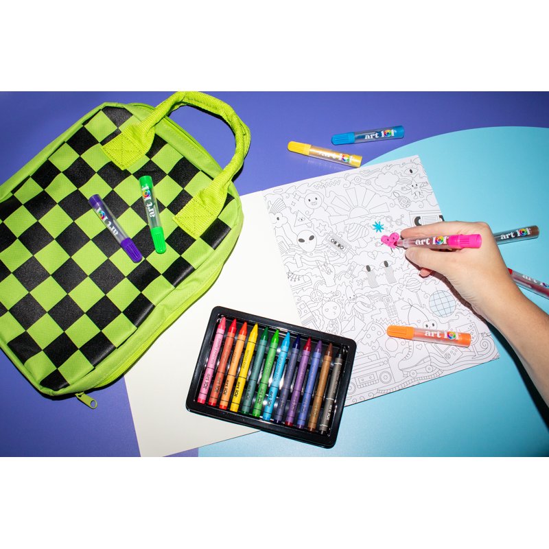 Children's On-the-Go Art Coloring Set in Organizer Bag - 22 Pieces