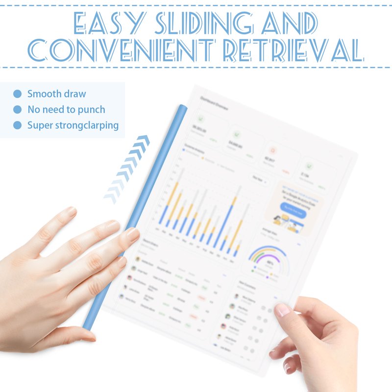 40 Pack Clear Report Covers with Sliding Bar - A4 & Letter Presentation Folders