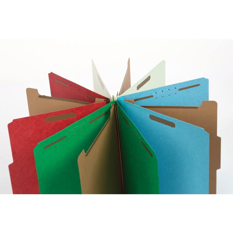 Recycled Classification Folders with Divider - Letter Size Light Green 10 Pack