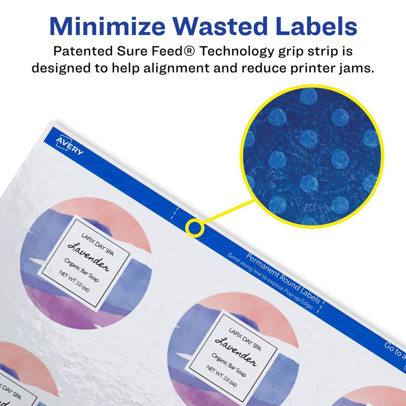 2-Inch Glossy White Round Labels - 60 Pack for Packaging & Crafts