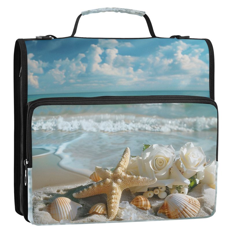 Waterproof 3-Ring Zipper Binder with Shoulder Strap, Holds 500 Sheets