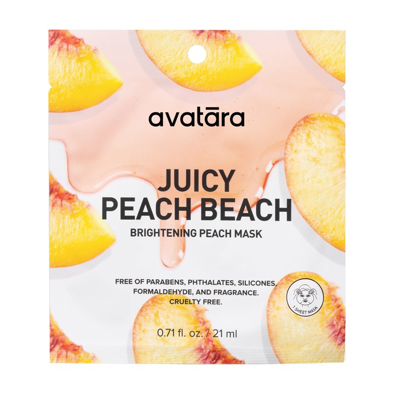 Brightening Peach Face Mask - 3 Pack, All Skin Types, Eco-Friendly Sheet Masks
